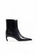 Black spitze Leder-Ankle-Boots
