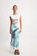 Blue Wave Print Maxikleid aus Jersey mit Aufdruck