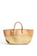 Beige Strohtasche mit PU-Detail