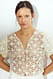 Black Chiffonbluse mit Puffärmeln und Blumenmuster