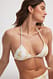 Yellow With Flower Print Wendbares Triangel-Bikini-Oberteil