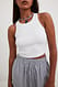 Black Geripptes cropped Tanktop