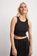Black Geripptes cropped Tanktop