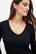 Black Ribbed Knitted V-Neck Top