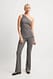 Dark Grey Gerippte Hose mit halbhoher Taille