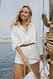 White Jeans-Shorts mit Rissen