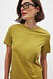 Dusty Yellow Rundhals T-Shirt aus Baumwolle
