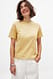 Dusty Yellow Rundhals T-Shirt aus Baumwolle