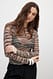 Black tailliertes Mesh-Top mit rundem Halsausschnitt