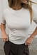 Offwhite Geripptes Top mit rundem Ausschnitt