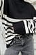 Black/White Stripe Gestreifter Pullover mit Rundhalsausschnitt