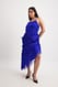 Blue Chiffon-Midikleid mit Rüschen