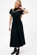 Black T-Shirt-Kleid mit Raffung