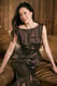 Dark Brown Satin-Top mit Nahtdetail