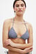 Navy Check Seersucker Triangel-Bikini-Oberteil