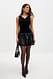 Black Pailletten-Ballon-Minikleid