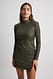 Olive Green Paillettentop mit spitzen Schultern