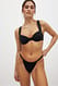 Dark Blue Hochgeschnittenes Bikini-Höschen mit Drapierung