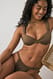 Dark Blue Hochgeschnittenes Bikini-Höschen mit Drapierung
