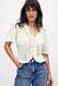 Offwhite kurzärmeliges Top mit Rüschen