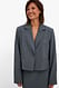 Mid Grey Kurzer taillierter Blazer mit geradem Schnitt