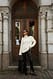 Black PU-Leggings mit Seitenschlitz