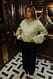 Khaki Oversize-Kurz-Trenchcoat mit hohem Kragen