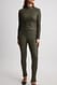 Olive Green Leggings mit Pailletten und Schlitz