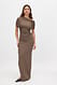 Dark Brown Soft Line drapiertes Maxikleid