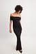 Black Soft Line Off Shoulder Maxi Dress