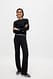 Black Gerippte sanfte weite Hose