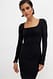 Brown Geripptes Minikleid mit eckigem Ausschnitt