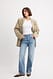 Light Blue Gerade geschnittene Jeans mit hoher Taille