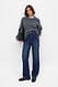 Washed Black Gerade geschnittene Jeans mit hoher Taille
