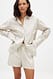 Beige/White Gestreifte Baumwoll-Shorts mit elastischem Bund