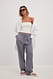 Stripe Gestreifte Leinenhose mit elastischer Taille