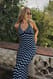 Blue Stripe gestricktes Maxikleid mit Streifen
