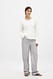 Beige gestreifte Hose