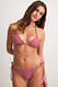 Pink/Red Gestreiftes Bikini-Höschen mit Print
