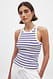 White/Rust geripptes Tank-Top mit Streifen