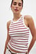 White/Rust geripptes Tank-Top mit Streifen