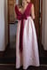 Pink strukturiertes Maxikleid mit Schleifendetail