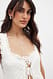 Offwhite Strukturiertes Volant-Top