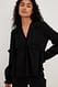 Black Strukturierte Bluse mit langen Ärmeln und Rüschen