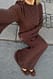 Brown strukturiertes Maxikleid mit offenem Rücken