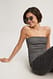 Offwhite Strukturiertes Tube-Top mit Seitenschlitz