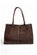 DK Brown quadratische Wildleder-Tasche