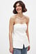 Black Korsett-Top mit Sweetheart-Ausschnitt und Knopfleiste