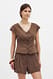Brown taillierte Shorts mit hoher Taille