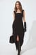 Black Tailored Square Neck Maxi Dress